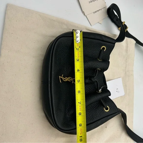 Saint Laurent Black Shoulder Bag with Gold Accents - Picture 14 of 16